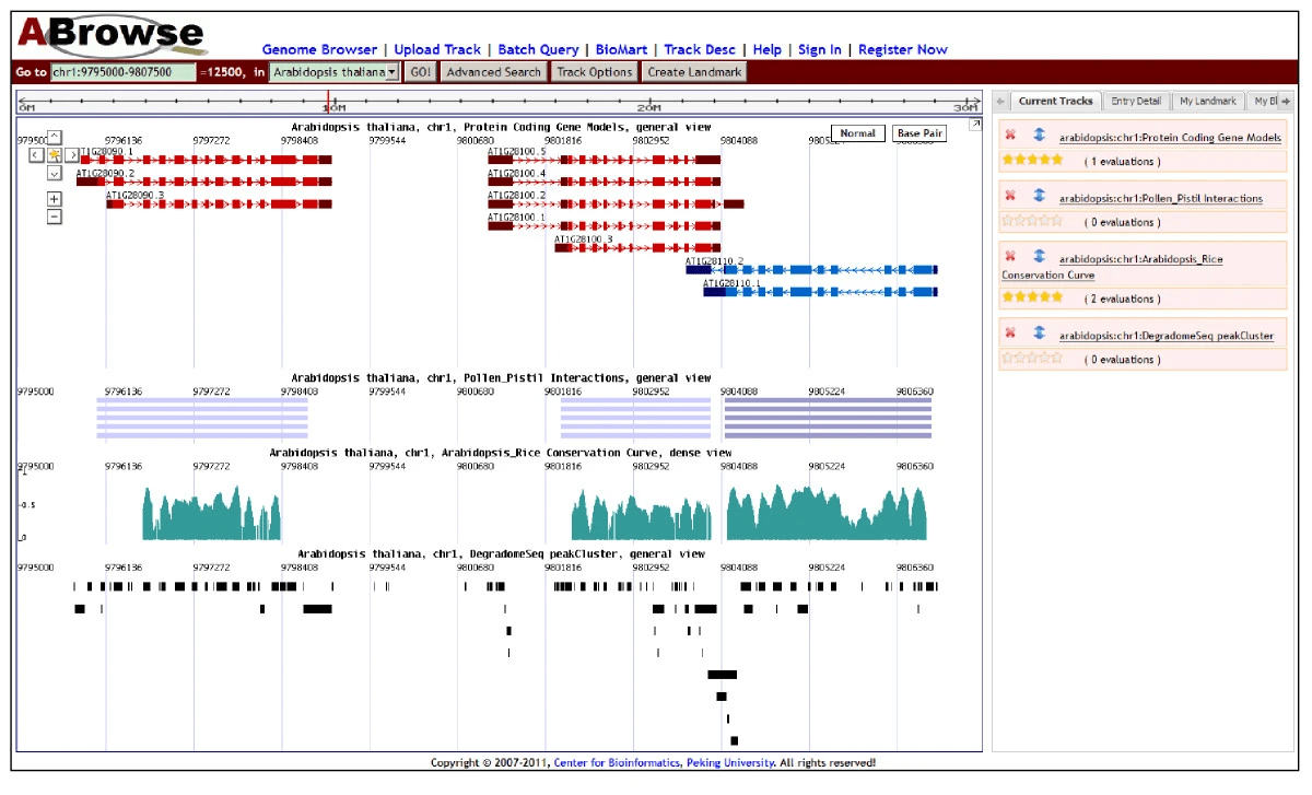 screenshot of ABrowse (genome browser)