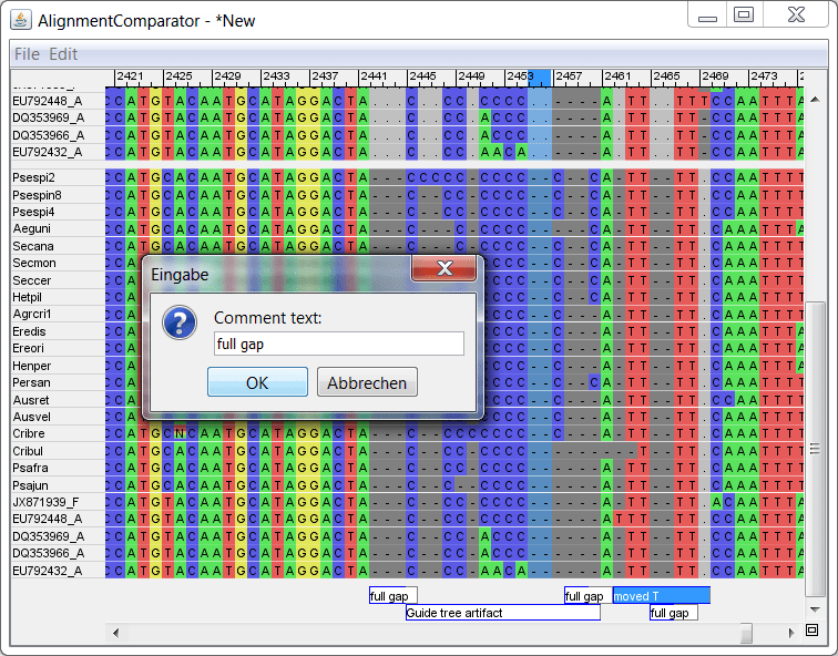 screenshot of AlignmentComparator